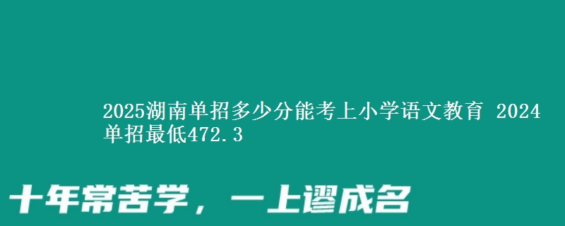 2025湖南單招多少分能考上小學(xué)語(yǔ)文教育 2024單招最低472.3