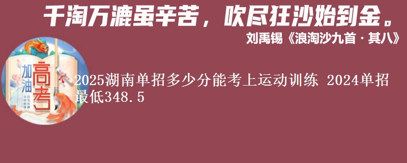 2025湖南單招多少分能考上運動訓(xùn)練 2024單招最低348.5