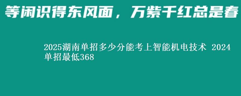 2025湖南單招多少分能考上智能機(jī)電技術(shù) 2024單招最低368