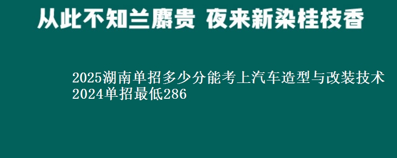 2025湖南單招多少分能考上汽車造型與改裝技術(shù) 2024單招最低286