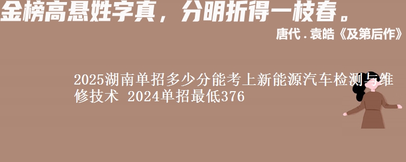 2025湖南單招多少分能考上新能源汽車檢測(cè)與維修技術(shù) 2024單招最低376