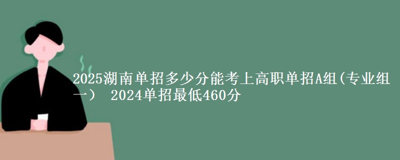 2025湖南單招多少分能考上高職單招A組(專業(yè)組一） 2024單招最低460分