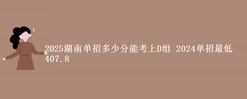 2025湖南單招多少分能考上D組 2024單招最低407.8