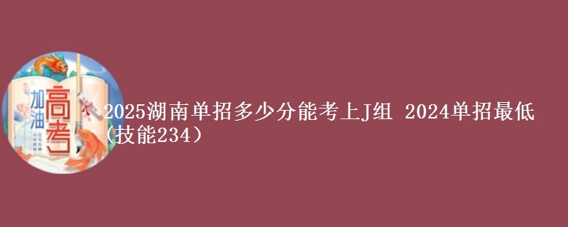 2025湖南單招多少分能考上J組 2024單招最低(技能234）