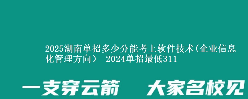 2025湖南單招多少分能考上軟件技術(企業(yè)信息化管理方向） 2024單招最低311
