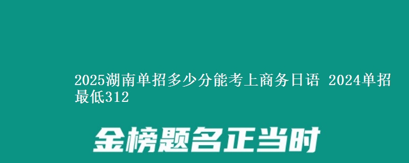 2025湖南單招多少分能考上商務日語 2024單招最低312