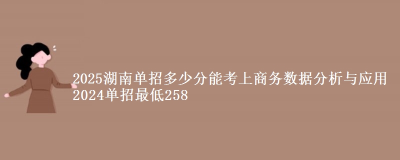 2025湖南單招多少分能考上商務數(shù)據(jù)分析與應用 2024單招最低258