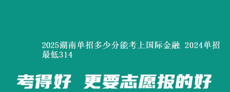 2025湖南單招多少分能考上國際金融 2024單招最低314