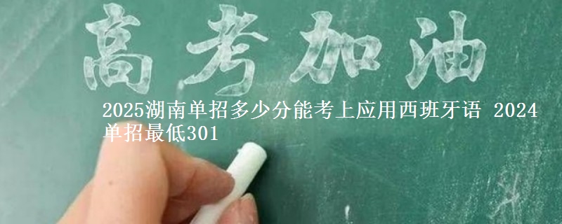 2025湖南單招多少分能考上應(yīng)用西班牙語 2024單招最低301