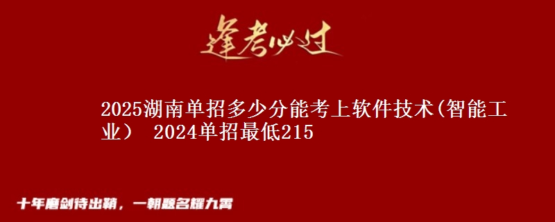 2025湖南單招多少分能考上軟件技術(shù)(智能工業(yè)） 2024單招最低215