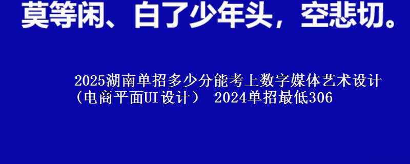 2025湖南單招多少分能考上數(shù)字媒體藝術(shù)設(shè)計(電商平面UI設(shè)計） 2024單招最低306