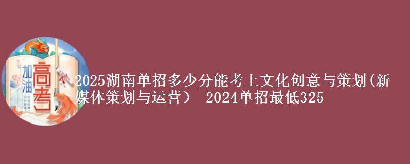 2025湖南單招多少分能考上文化創(chuàng)意與策劃(新媒體策劃與運營） 2024單招最低325