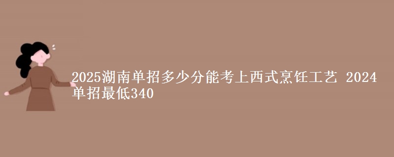 2025湖南單招多少分能考上西式烹飪工藝 2024單招最低340
