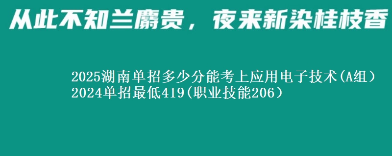 2025湖南單招多少分能考上應(yīng)用電子技術(shù)(A組） 2024單招最低419(職業(yè)技能206）
