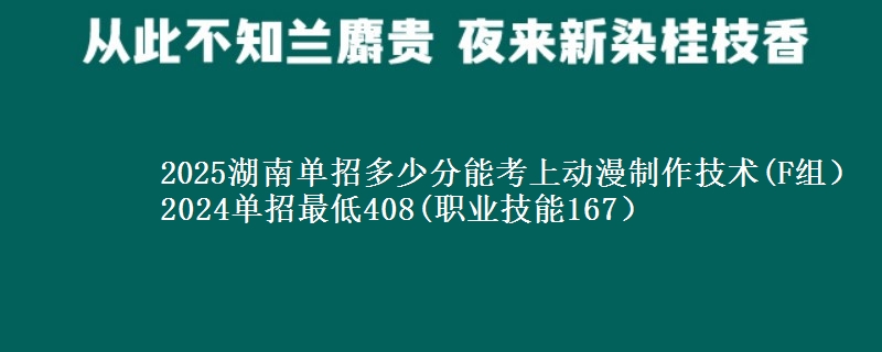 2025湖南單招多少分能考上動漫制作技術(F組） 2024單招最低408(職業(yè)技能167）
