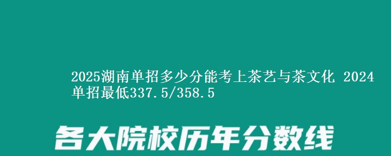 2025湖南單招多少分能考上茶藝與茶文化 2024單招最低337.5/358.5