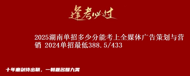 2025湖南單招多少分能考上全媒體廣告策劃與營(yíng)銷(xiāo) 2024單招最低388.5/433