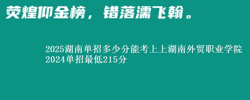 2025湖南單招多少分能考上上湖南外貿(mào)職業(yè)學(xué)院 2024單招最低215分