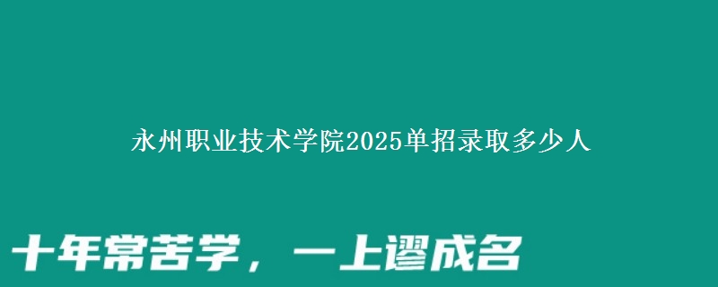 永州職業(yè)技術(shù)學(xué)院2025單招錄取多少人