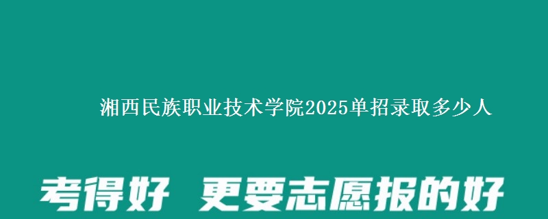 湘西民族職業(yè)技術(shù)學(xué)院2025單招錄取多少人