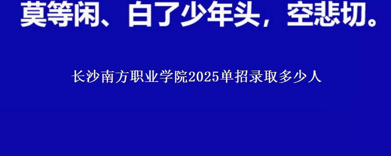 長(zhǎng)沙南方職業(yè)學(xué)院2025單招錄取多少人
