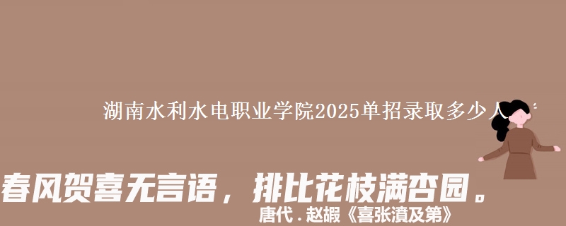 湖南水利水電職業(yè)學院2025單招錄取多少人