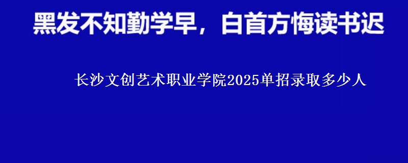 長沙文創(chuàng)藝術(shù)職業(yè)學(xué)院2025單招錄取多少人