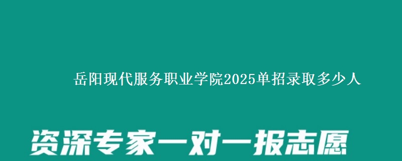岳陽現(xiàn)代服務(wù)職業(yè)學(xué)院2025單招錄取多少人