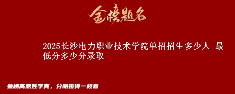 2025長沙電力職業(yè)技術(shù)學(xué)院單招招生多少人 最低分多少分錄取