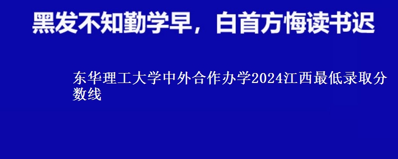 東華理工大學中外合作辦學2024江西最低錄取分數(shù)線