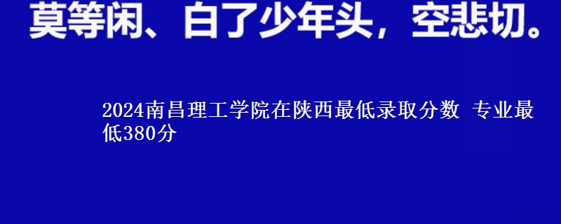2024南昌理工學(xué)院在陜西最低錄取分?jǐn)?shù) 專業(yè)最低380分