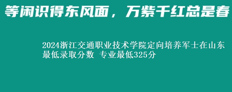 2024浙江交通職業(yè)技術(shù)學(xué)院定向培養(yǎng)軍士在山東最低錄取分?jǐn)?shù) 專業(yè)最低325分