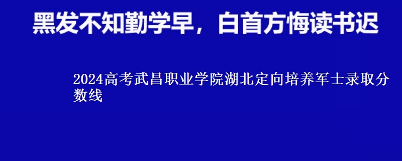 2024高考武昌職業(yè)學(xué)院湖北定向培養(yǎng)軍士錄取分?jǐn)?shù)線