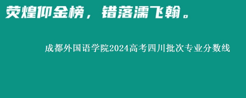 成都外國語學(xué)院2024高考四川批次專業(yè)分?jǐn)?shù)線