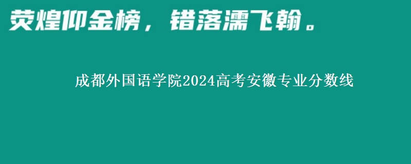 成都外國語學(xué)院2024高考安徽專業(yè)分?jǐn)?shù)線