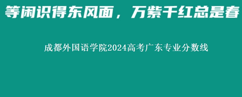 成都外國語學(xué)院2024高考廣東專業(yè)分?jǐn)?shù)線