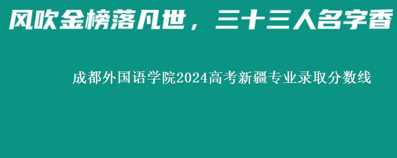 成都外國語學(xué)院2024高考新疆專業(yè)錄取分?jǐn)?shù)線
