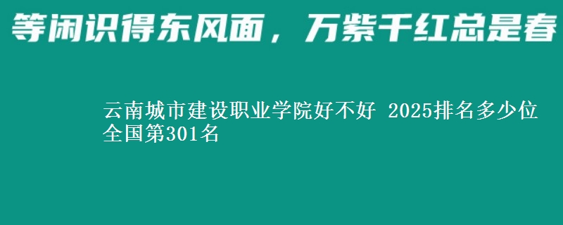 云南城市建設(shè)職業(yè)學(xué)院好不好 2025排名多少位 全國第301名