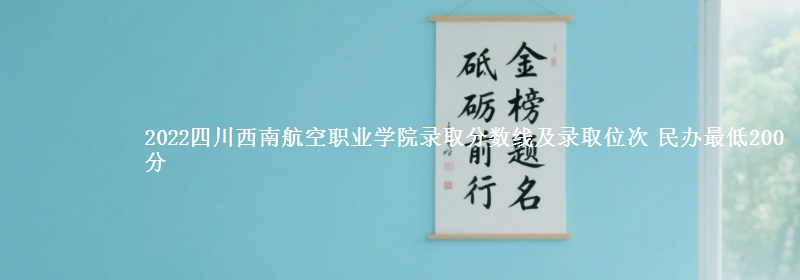 2022四川西南航空職業(yè)學(xué)院錄取分?jǐn)?shù)線及錄取位次 民辦最低200分