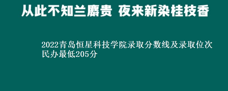 2022青島恒星科技學院錄取分數(shù)線及錄取位次 民辦最低205分