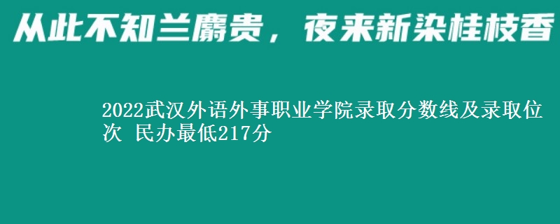 2022武漢外語(yǔ)外事職業(yè)學(xué)院錄取分?jǐn)?shù)線及錄取位次 民辦最低217分