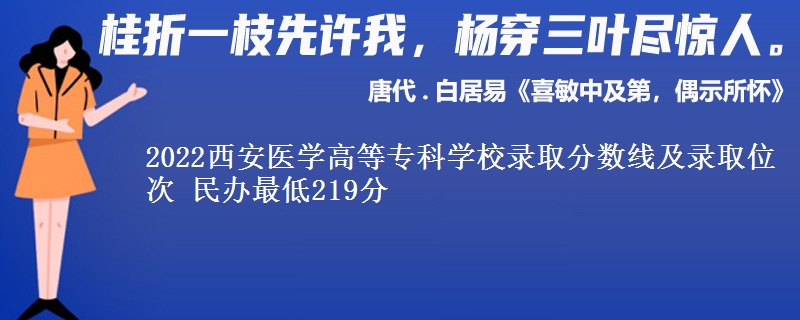 2022西安醫(yī)學(xué)高等?？茖W(xué)校錄取分?jǐn)?shù)線及錄取位次 民辦最低219分