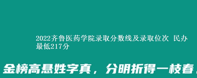2022齊魯醫(yī)藥學院錄取分數(shù)線及錄取位次 民辦最低217分