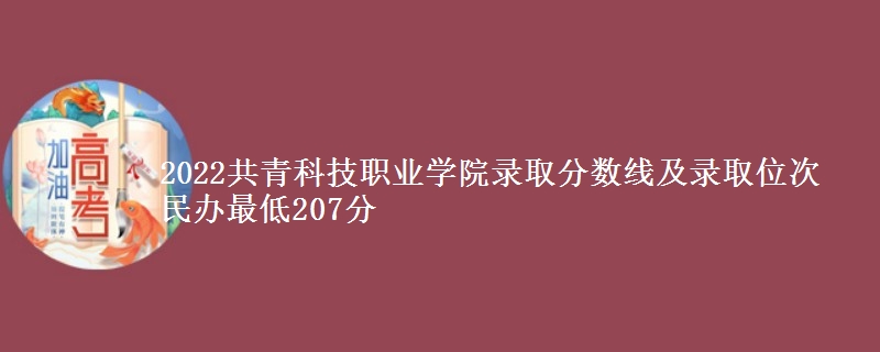 2022共青科技職業(yè)學(xué)院錄取分?jǐn)?shù)線及錄取位次 民辦最低207分