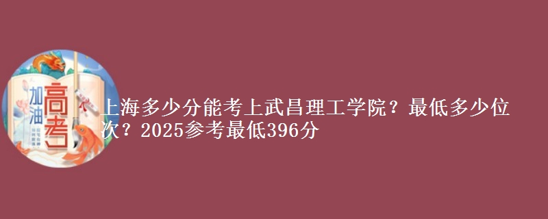 上海多少分能考上武昌理工學(xué)院？最低多少位次？2025參考最低396分