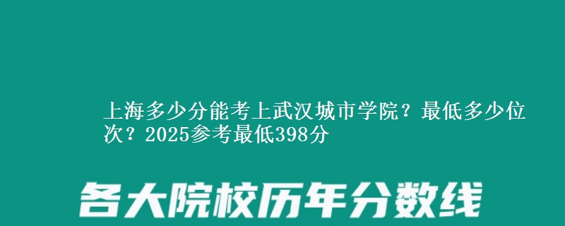 上海多少分能考上武漢城市學(xué)院？最低多少位次？2025參考最低398分