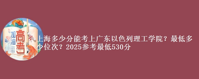上海多少分能考上廣東以色列理工學院？最低多少位次？2025參考最低530分