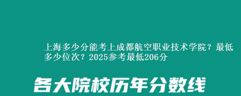 上海多少分能考上成都航空職業(yè)技術(shù)學(xué)院？最低多少位次？2025參考最低206分