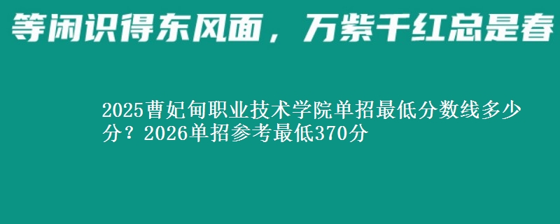 2025曹妃甸職業(yè)技術(shù)學(xué)院單招最低分?jǐn)?shù)線多少分？2026單招參考最低370分