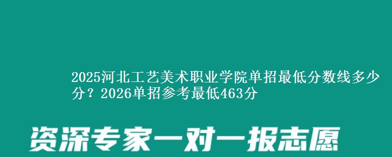 2025河北工藝美術(shù)職業(yè)學(xué)院?jiǎn)握凶畹头謹(jǐn)?shù)線多少分？2026單招參考最低463分